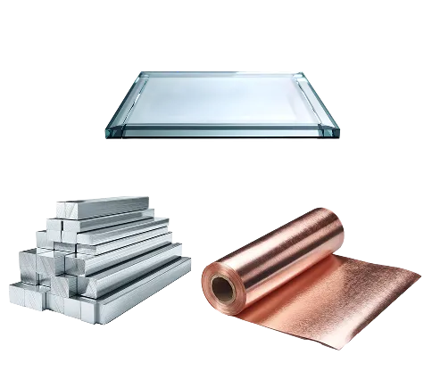 ガラス・金属・樹脂のイメージ